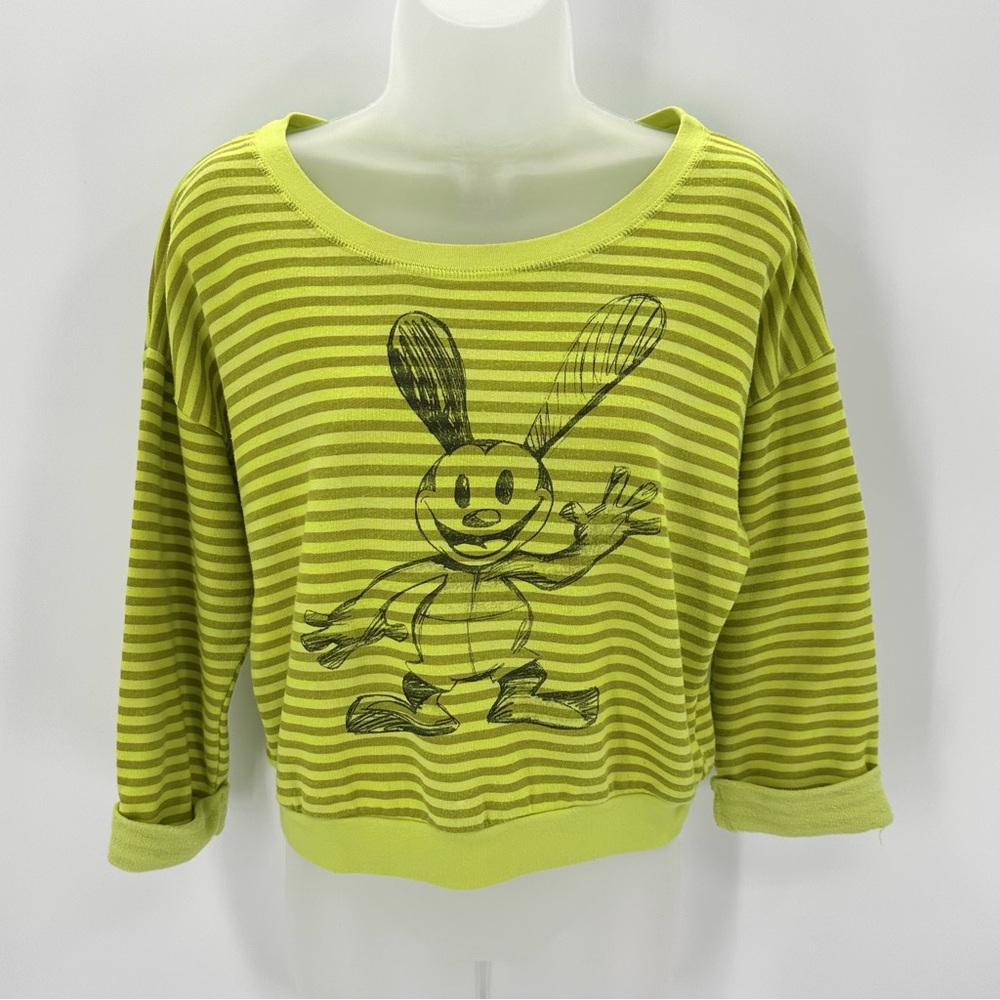 3/$15 Disney Artist Collection for Target Neon Stripe Bunny Terry Top Crop S Jrs